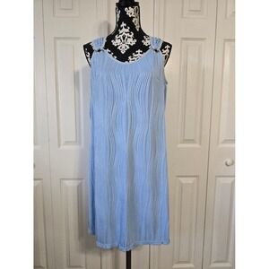 CHICME Womens Blue Textured Ribbed Sleeveless‎ Mini Dress Size One Size